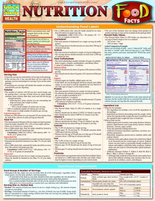 9781423228400 Nutrition Food Facts Study Chart