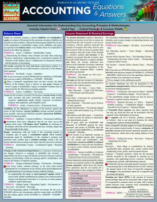 9781423218241 Accounting Equations Study Chart