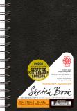 661670904489 Pentalic Sketch Book: Wirebound 6"X4" Black