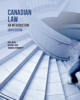 Canadian Law: Ebook
